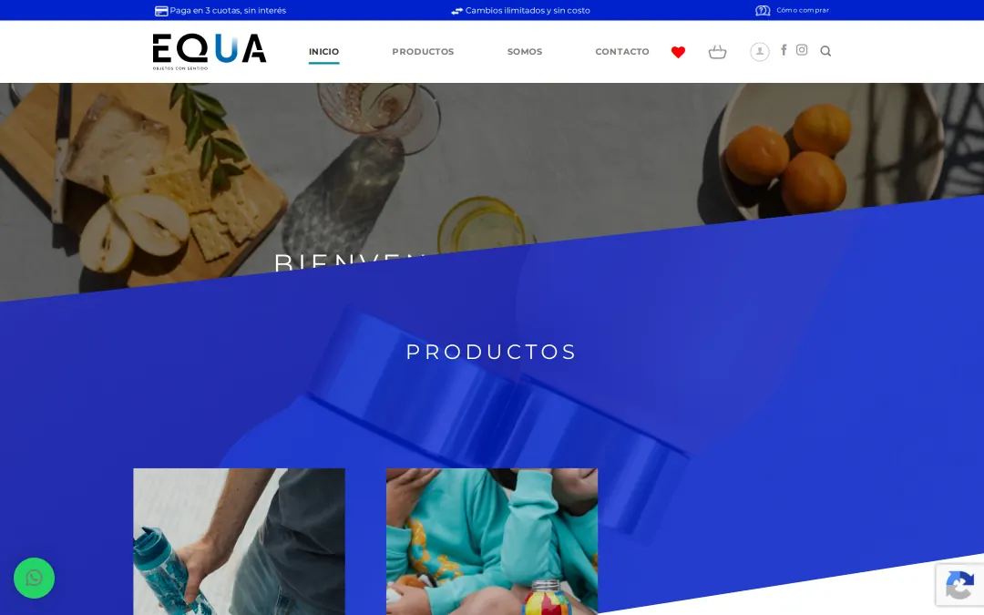 Home page of the EQUA store