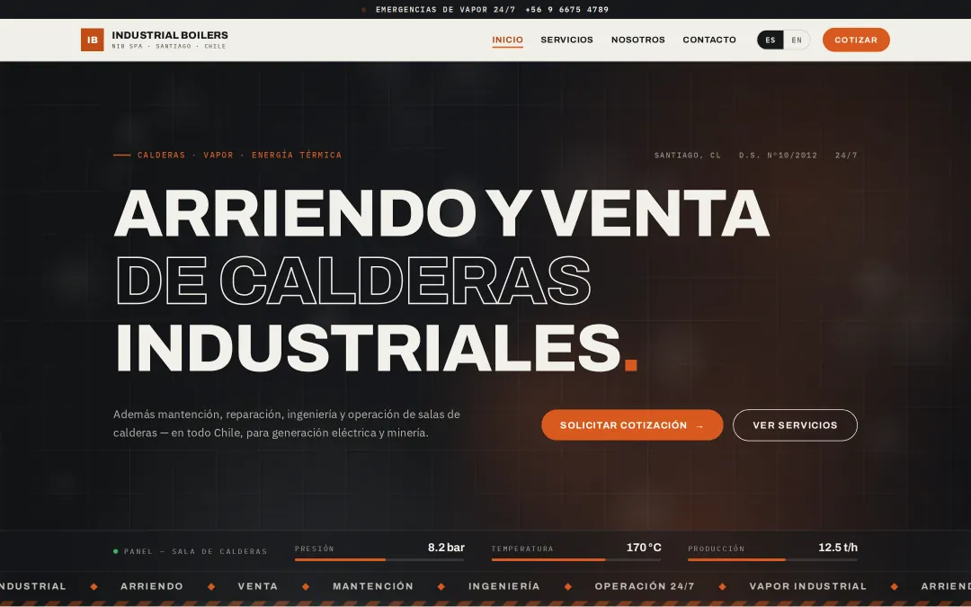 Home page of the Industrial Boilers website